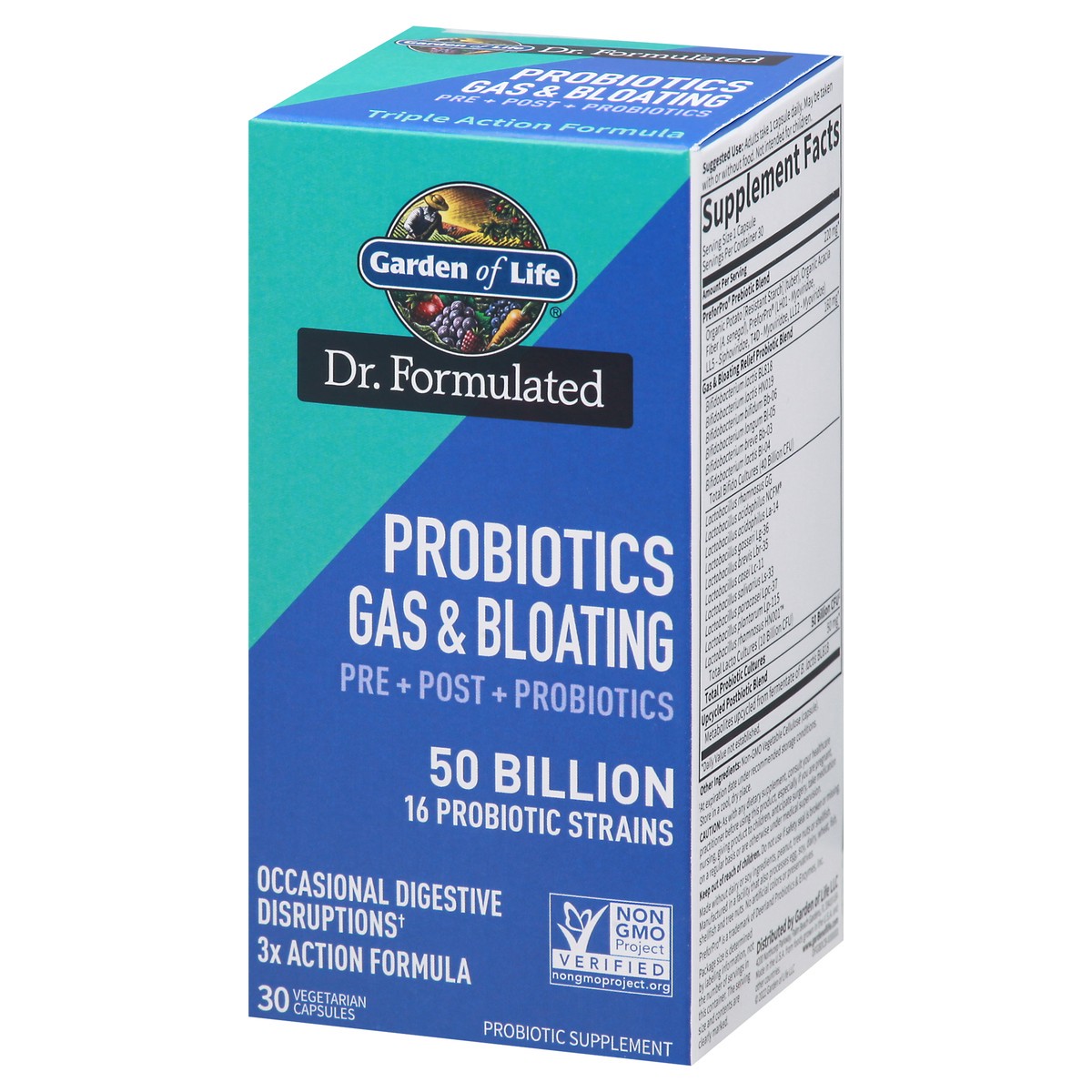 slide 4 of 13, Garden of Life Dr. Formulated Probiotics Vegetarian Capsules Gas & Bloating 30 ea, 30 ct