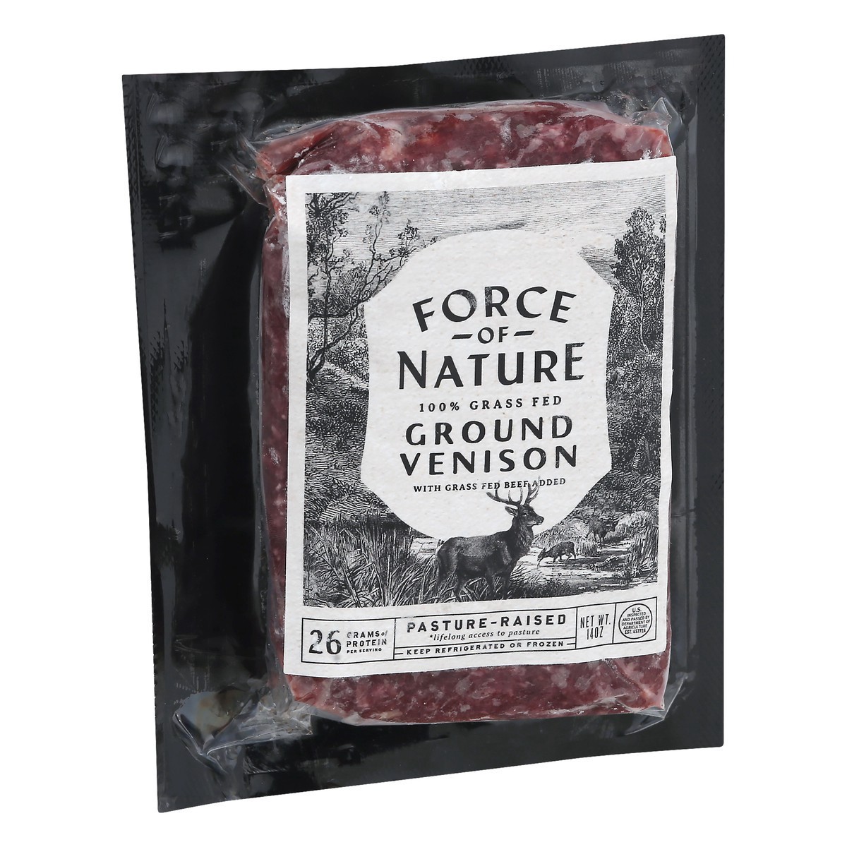 slide 9 of 11, Force Of Nature Fon Ground Venison, 14 oz