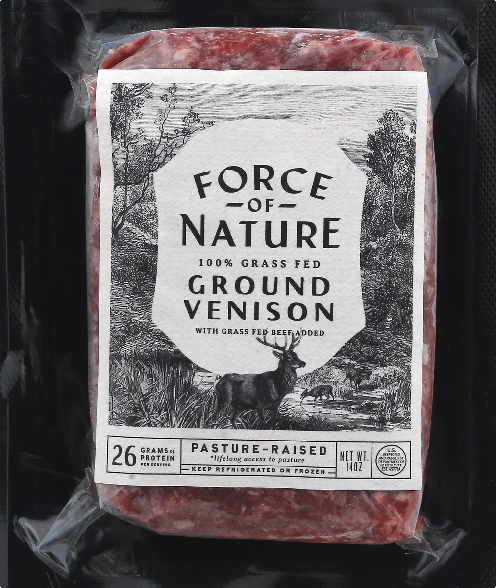slide 5 of 11, Force Of Nature Fon Ground Venison, 14 oz