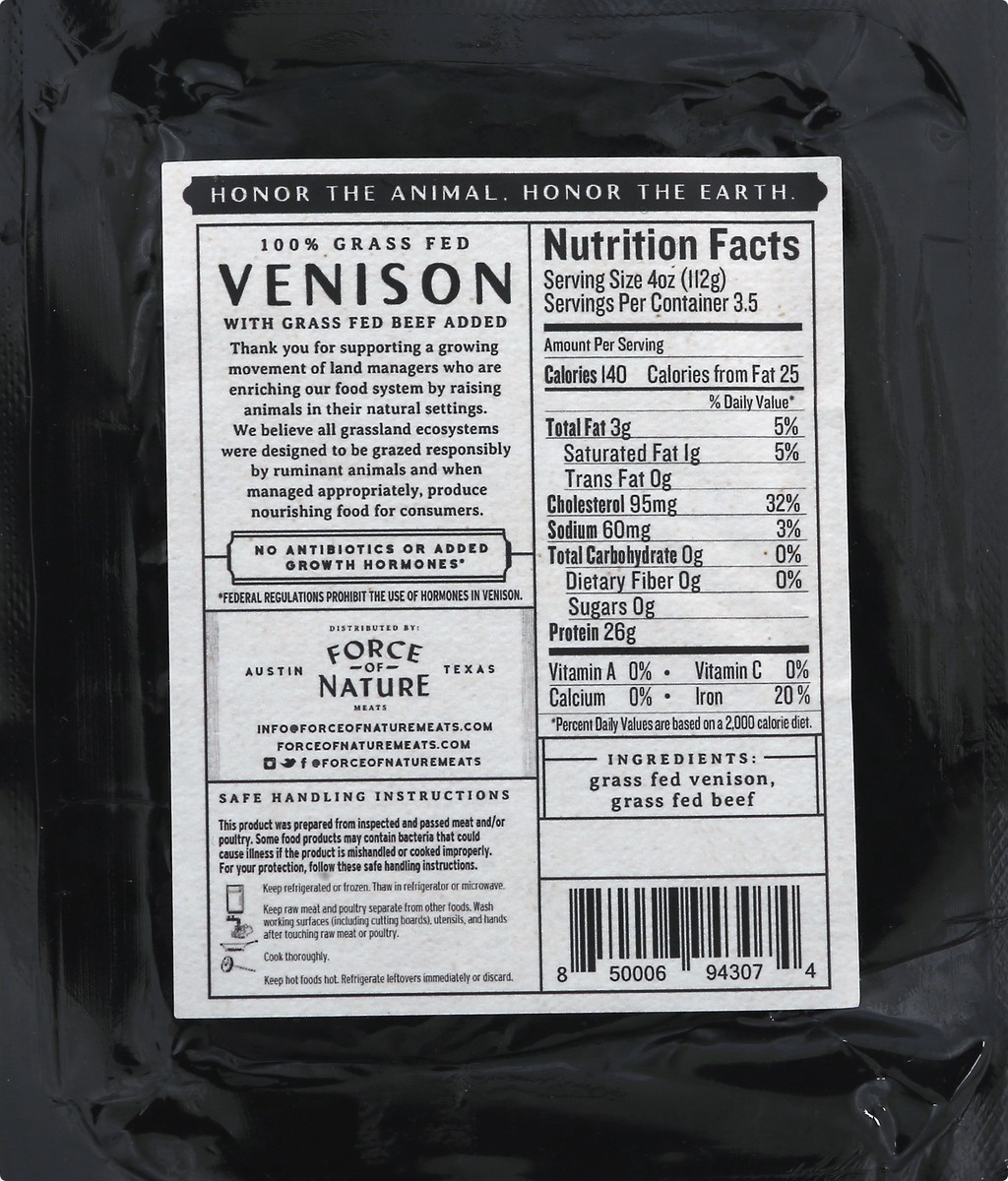 slide 2 of 11, Force Of Nature Fon Ground Venison, 14 oz