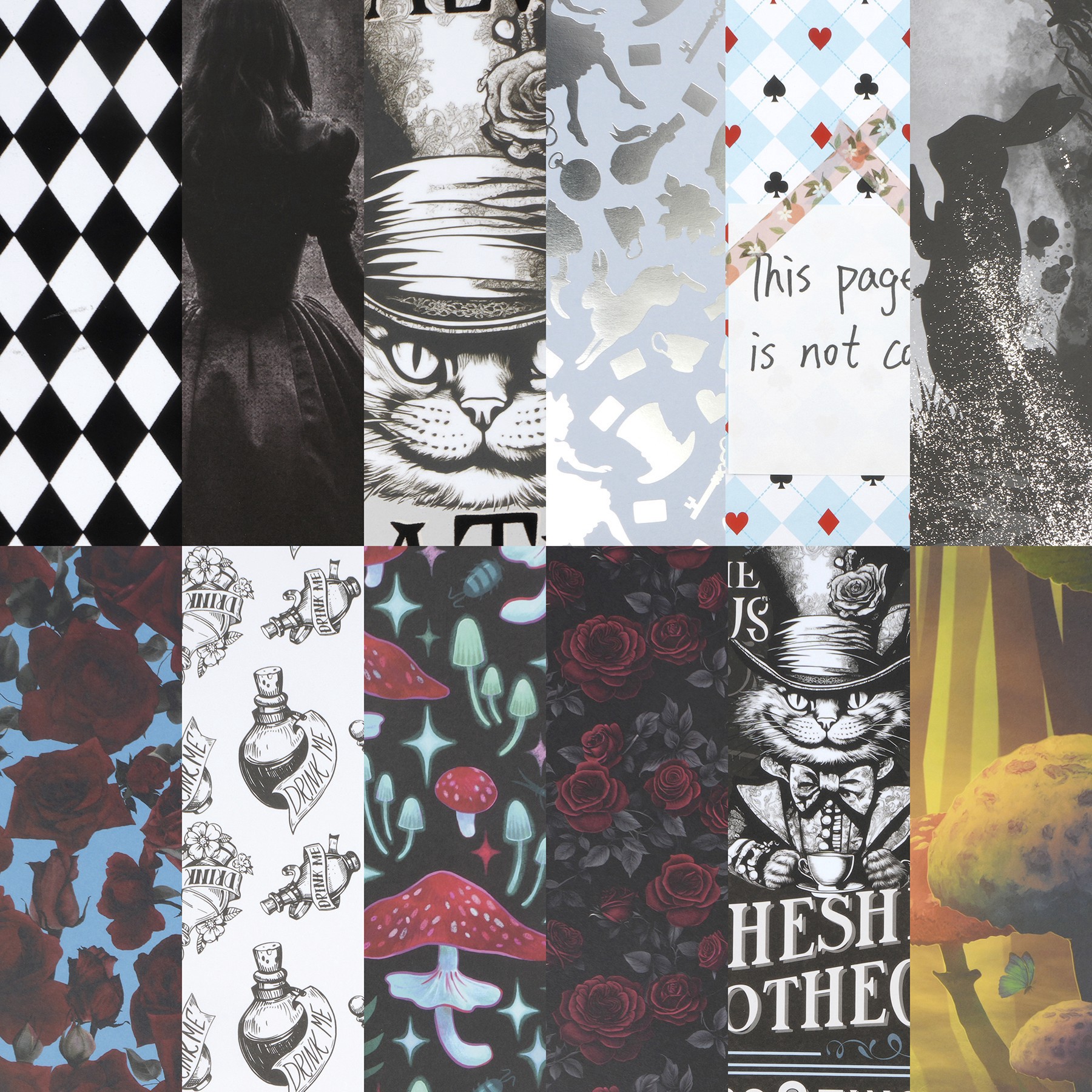 slide 2 of 2, 12" X 12" Alice's Adventures Paper Pad By Recollections, 24 Sheets, 12 in x 12 in