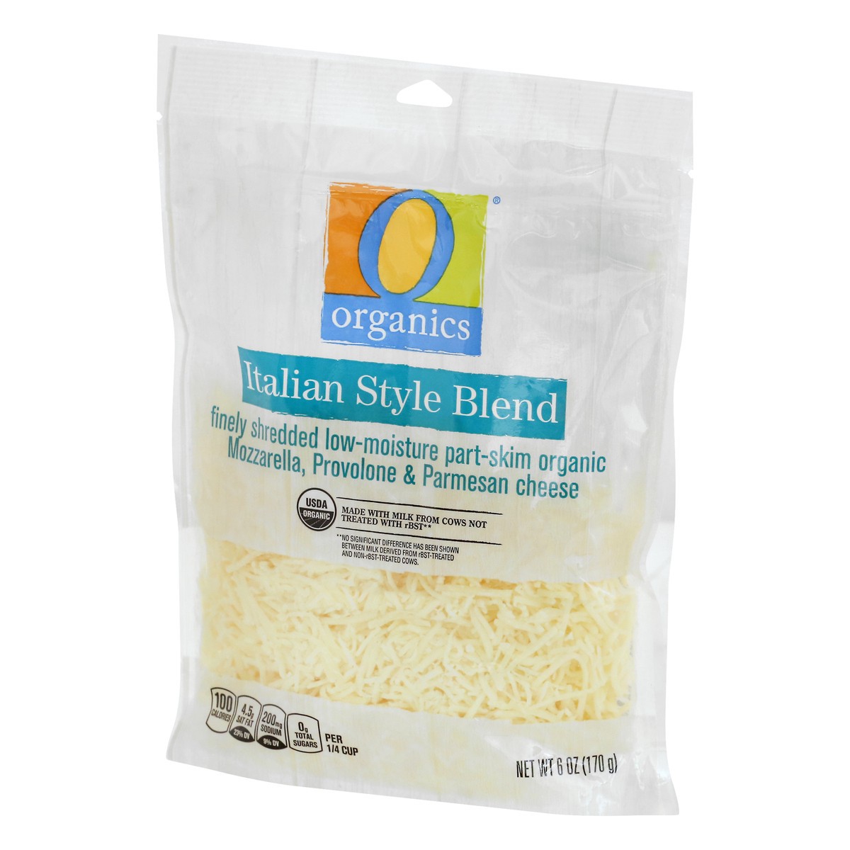 slide 3 of 9, O Organics Italian Blend Shredded Cheese, 