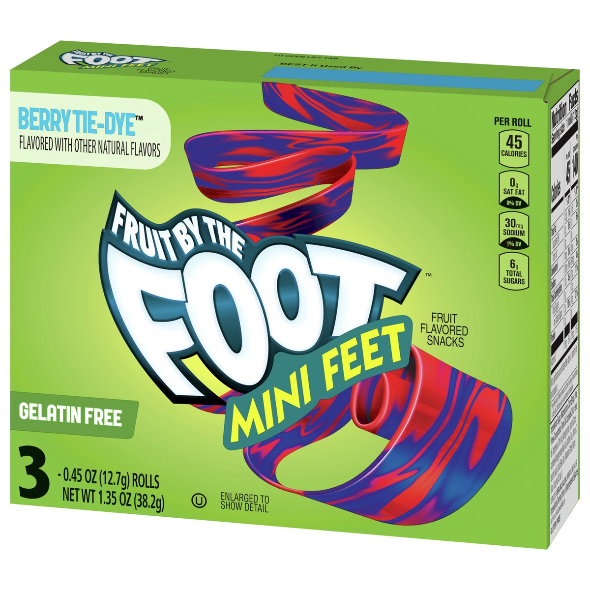 slide 5 of 9, Fruit by the Foot Berry Tie Dye Mini Snacks 3 Count, 3 ct