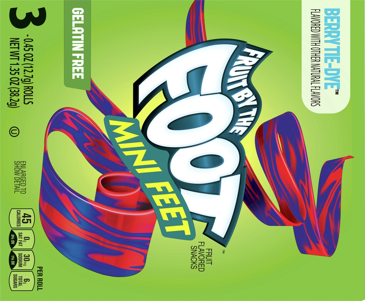 slide 3 of 9, Fruit by the Foot Berry Tie Dye Mini Snacks 3 Count, 3 ct