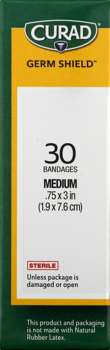 slide 5 of 11, Curad Germ Shield Medium Touch-Free Fabric Bandage 30 ea, 30 ct