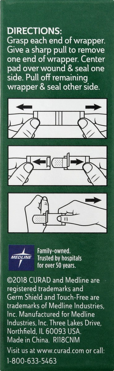 slide 6 of 11, Curad Germ Shield Medium Touch-Free Fabric Bandage 30 ea, 30 ct