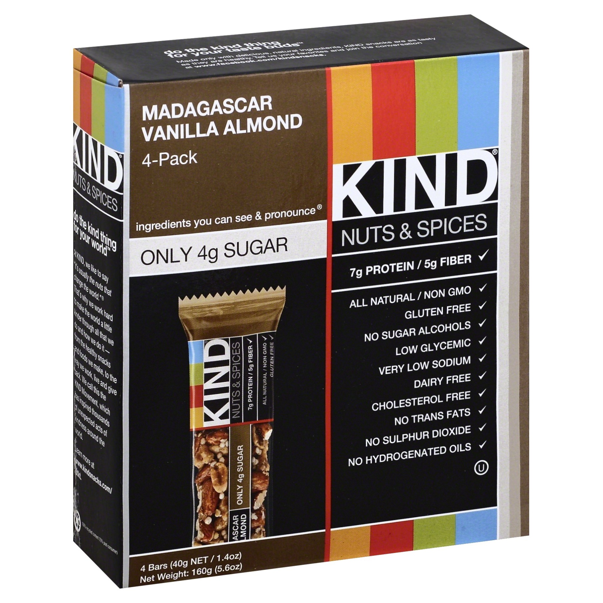 slide 1 of 1, KIND Madagascar Vanilla Almond Nutrition Bars, 4 ct