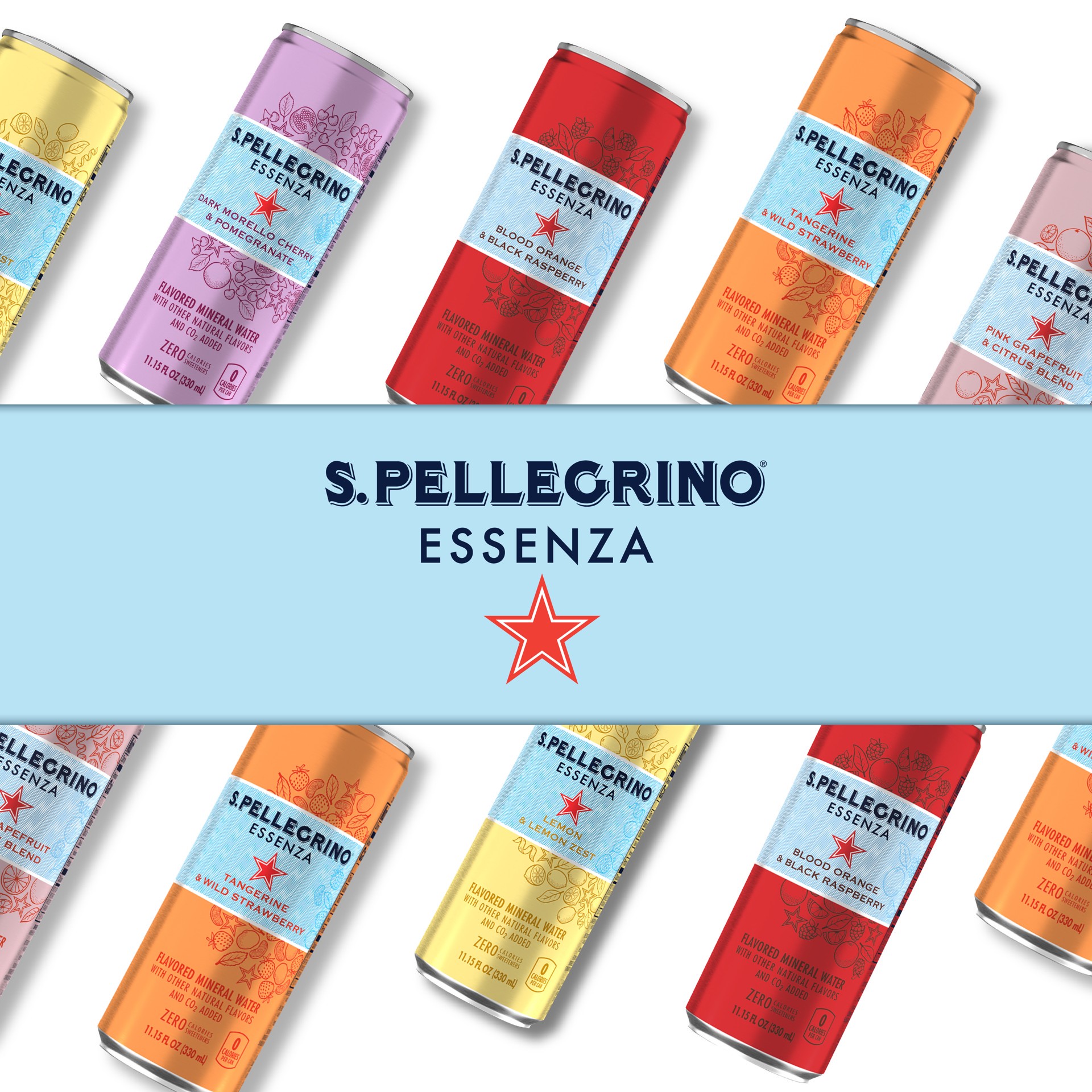 slide 2 of 7, S.Pellegrino Essenza Blood Orange & Black Raspberry Flavored Mineral Water with CO2 Added, 11.15 Fl Oz Can, 11.16 oz