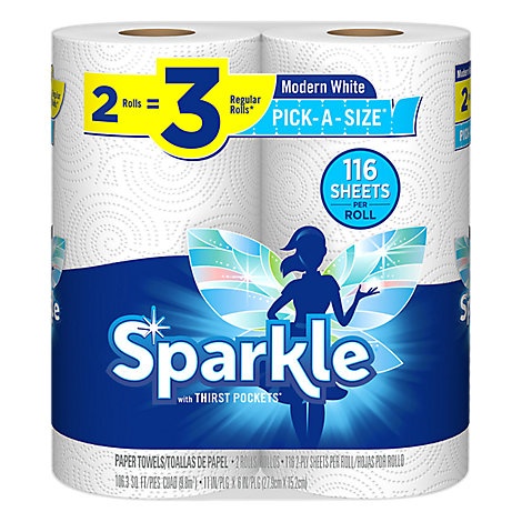 slide 1 of 1, Sparkle Towel 2Gr Pick A Size White, 2 ct