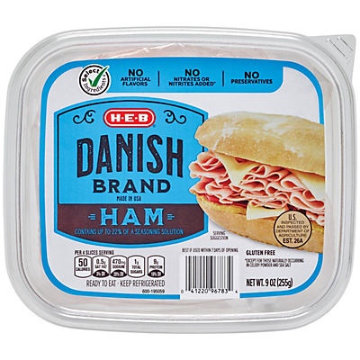 slide 1 of 1, H-E-B Select Ingredients Danish Ham, 9 oz