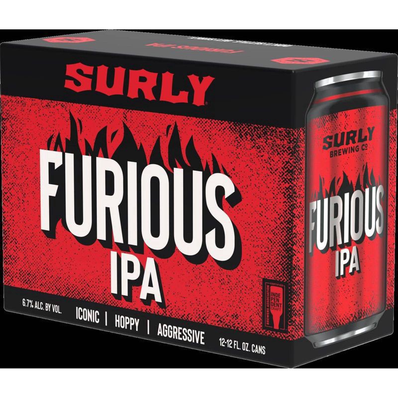 slide 1 of 3, Surly Brewing Co. Furious IPA Beer - 12pk/12 fl oz Cans, 12 ct; 12 fl oz