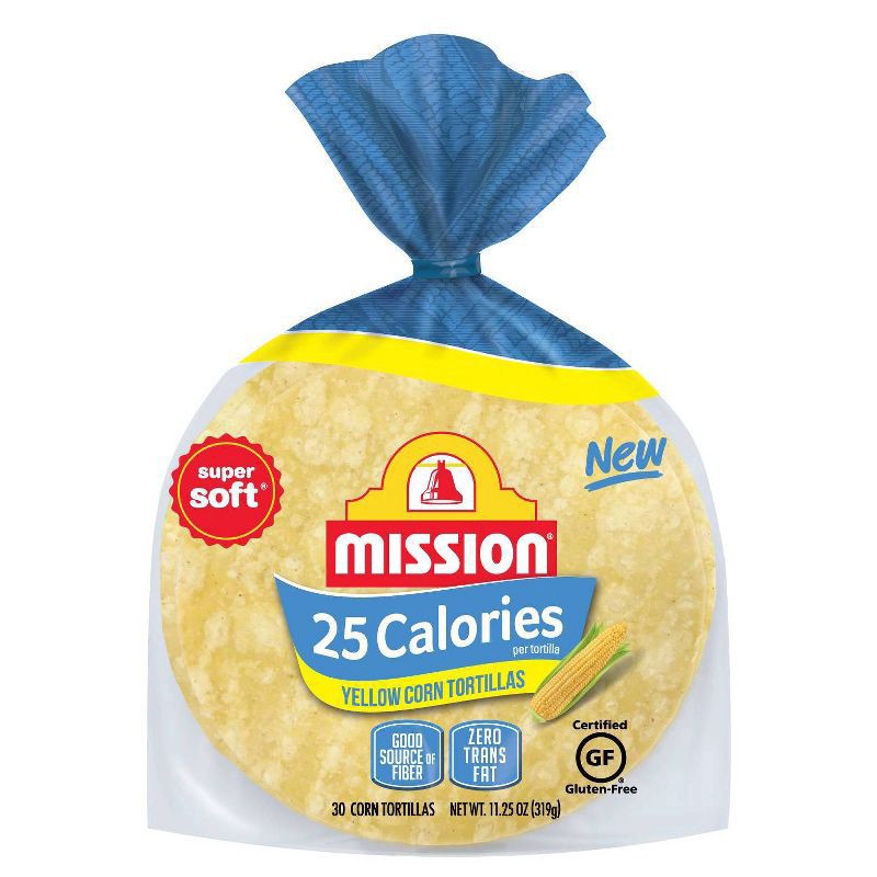 slide 1 of 3, Mission Yellow Corn Super Soft  25 Calories Tortillas 30 ea, 30 ct