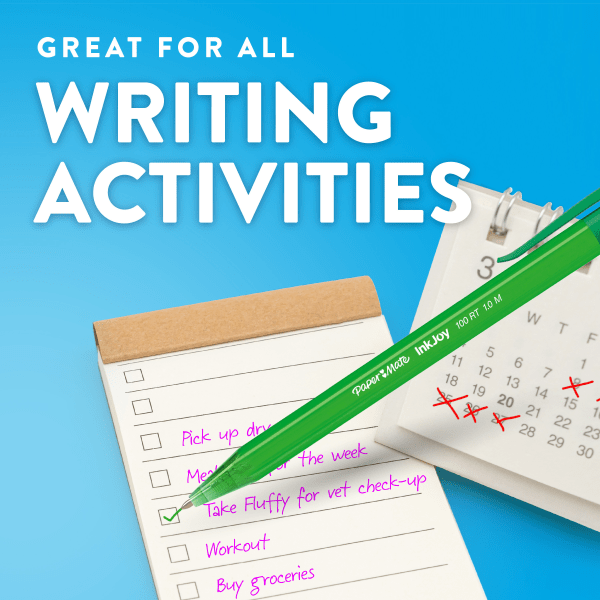 slide 3 of 6, Paper Mate InkJoy 100RT Retractable Ballpoint Pen, Blue Ink, Dozen, 1.0 mm, 1 ct