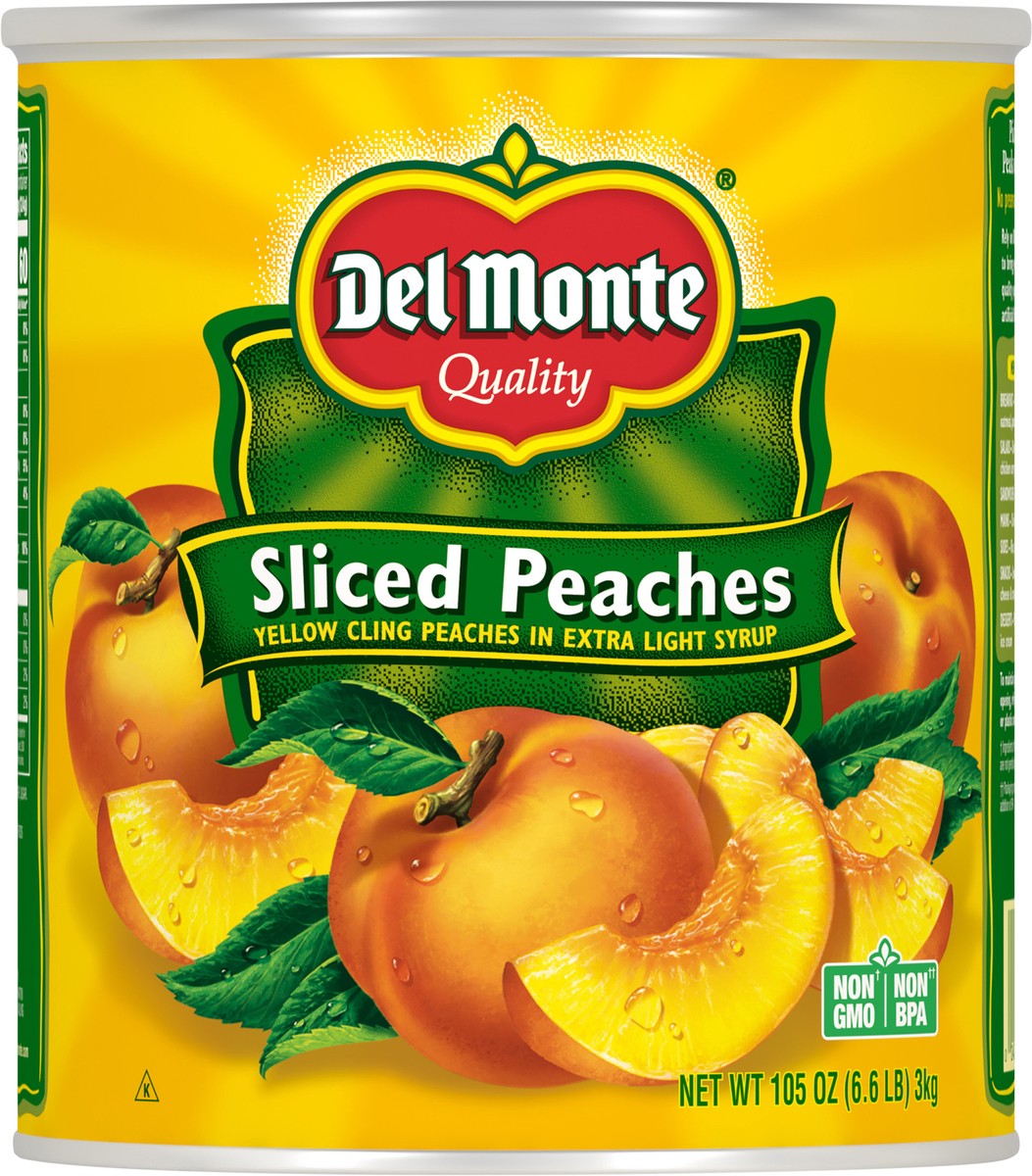 slide 3 of 7, Del Monte Quality Sliced Peaches 105 oz. Can, 105 oz