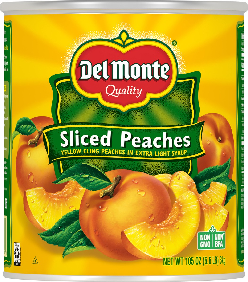 slide 1 of 7, Del Monte Quality Sliced Peaches 105 oz. Can, 105 oz