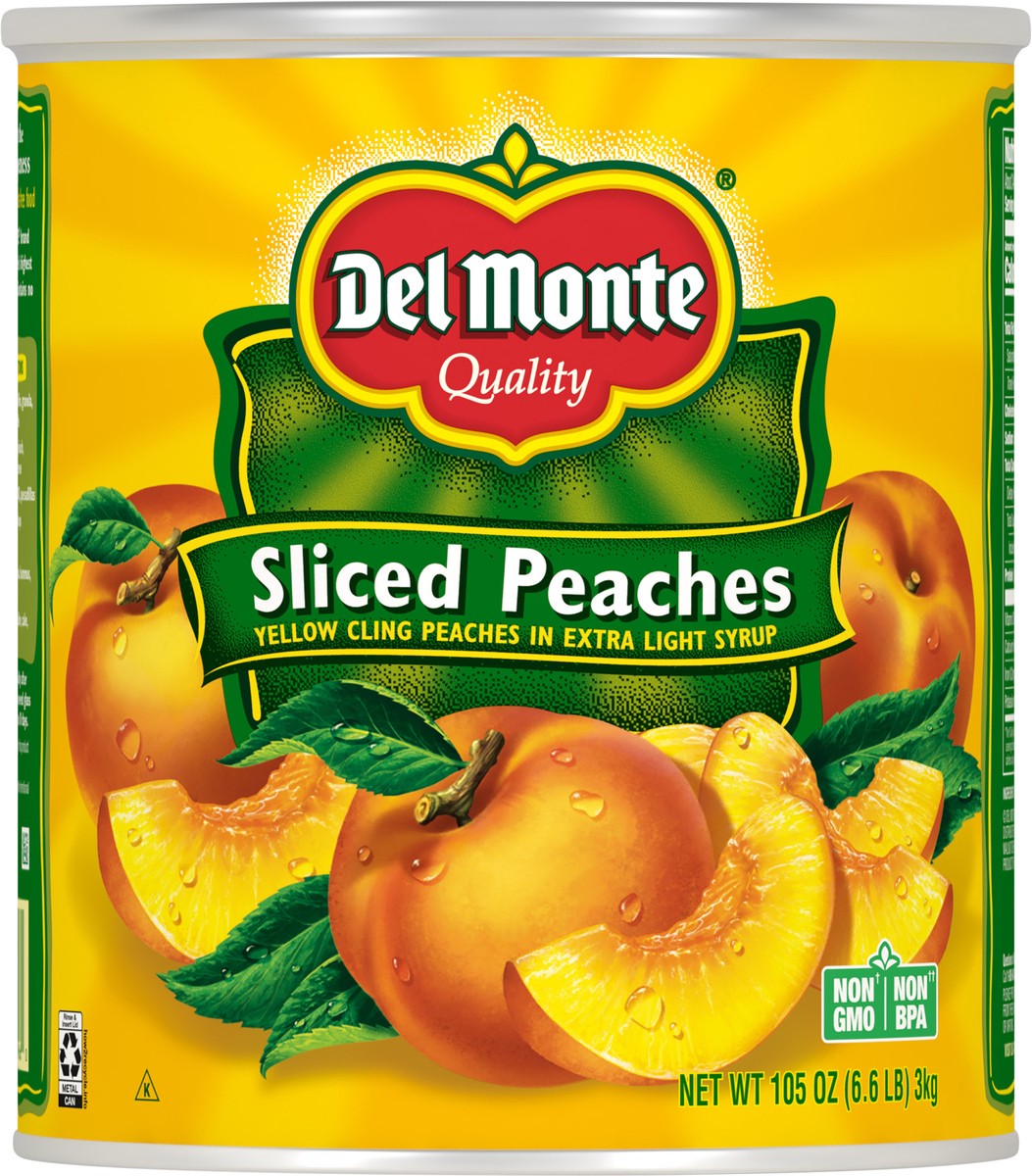 slide 4 of 7, Del Monte Quality Sliced Peaches 105 oz. Can, 105 oz