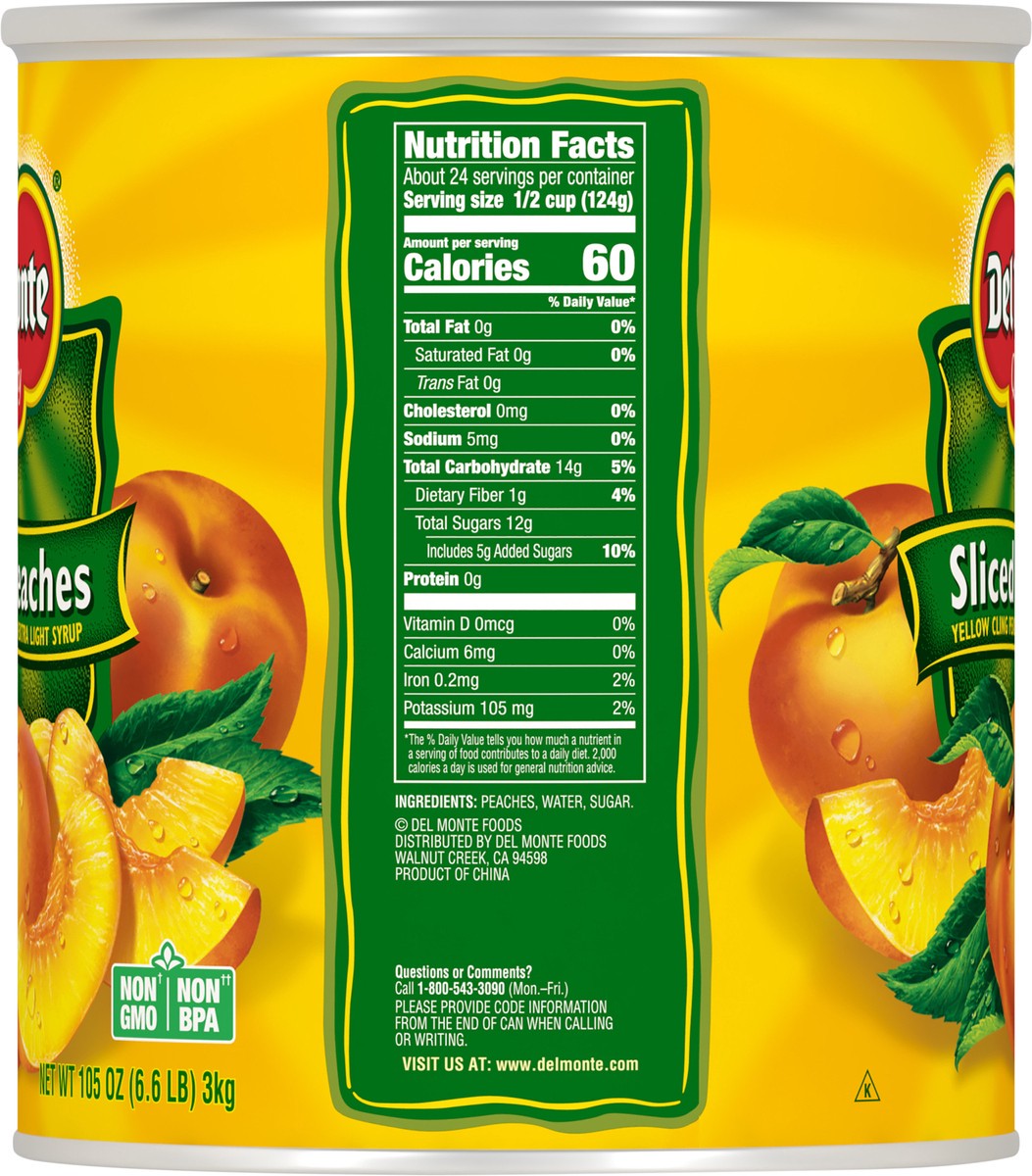 slide 6 of 7, Del Monte Quality Sliced Peaches 105 oz. Can, 105 oz