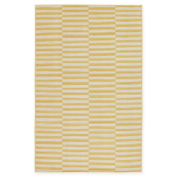 slide 2 of 6, Unique Loom Striped Tribeca Powerloomed Area Rug - Yellow, 5 ft x 8 ft