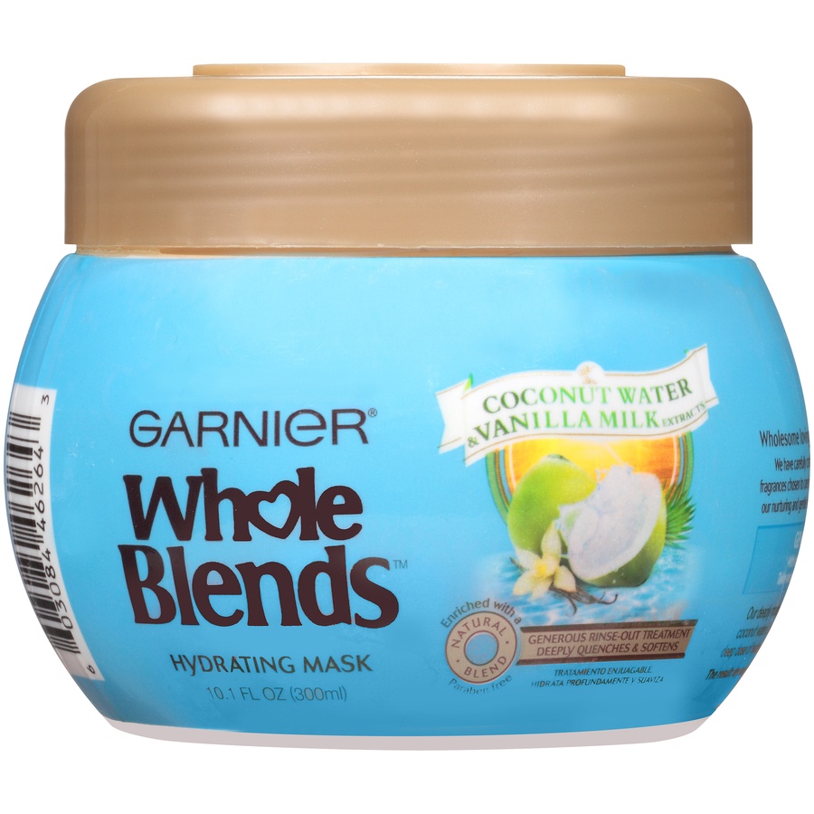 slide 1 of 5, Garnier Whole Blends Coconut Water & Vanilla Milk Extracts Hydrating Mask, 10.1 fl oz
