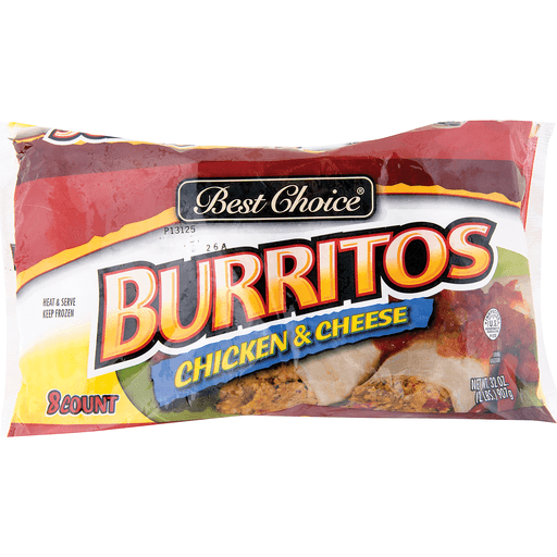 slide 1 of 1, Best Choice Chicken & Cheese Burrito, 8 ct