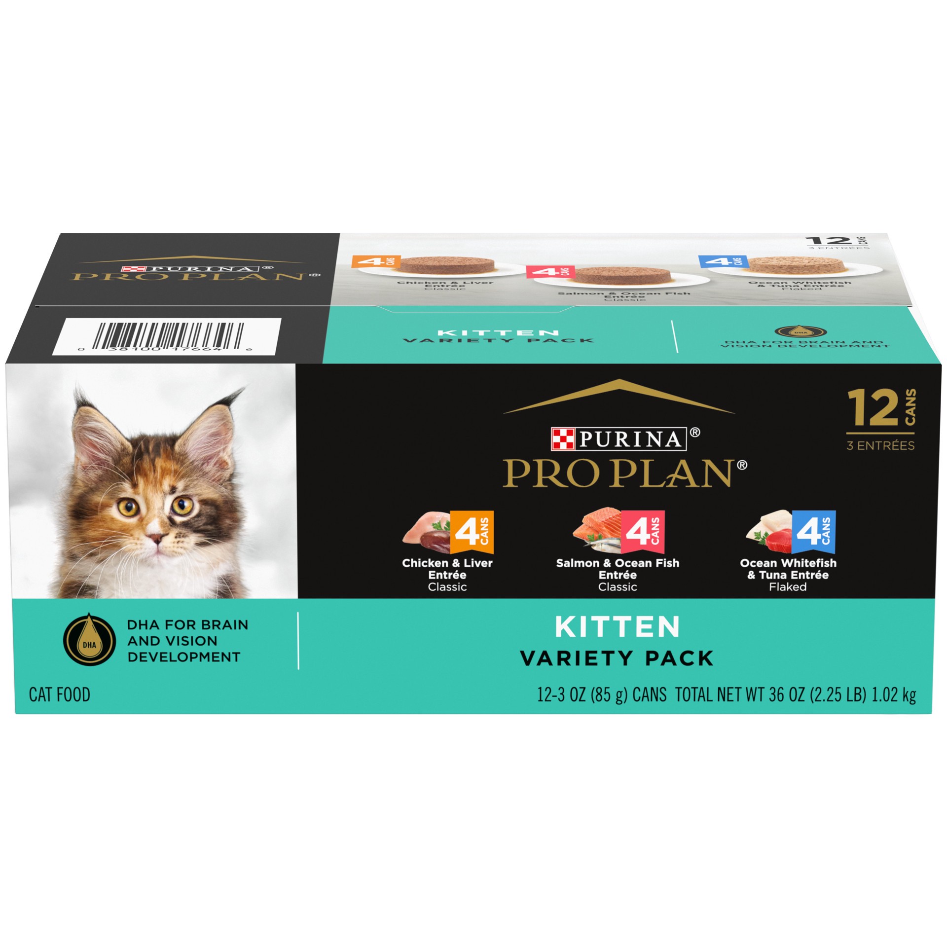 slide 1 of 8, Pro Plan Purina Pro Plan High Protein Wet Kitten Food Variety Pack, DEVELOPMENT Kitten Favorites, 2.25 lb