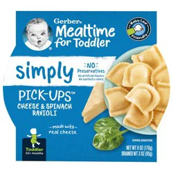 Gerber Toddler Food Cheese & Spinach Ravioli Pick-Ups