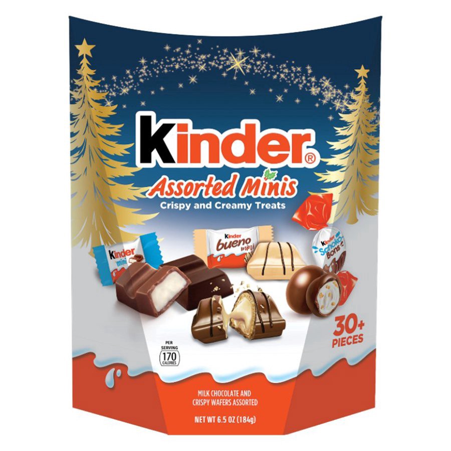 slide 1 of 1, Kinder Assorted Minis Crispy & Creamy Christmas Treats, 6.5 oz