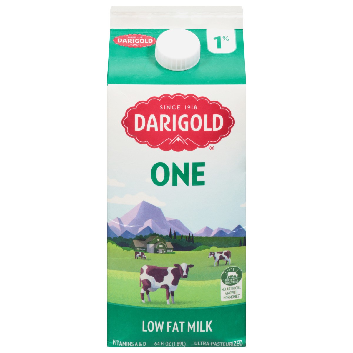 slide 1 of 9, Darigold One 1% Low Fat Milk 64 fl oz, 64 fl oz