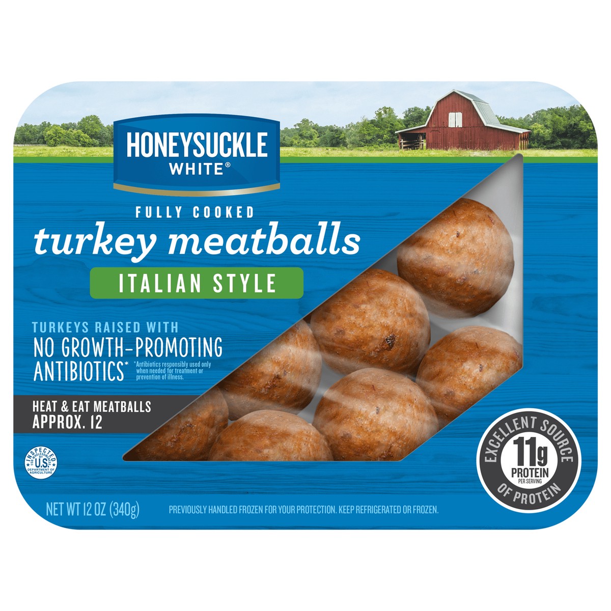 slide 1 of 5, Honeysuckle White Fully Cooked Italian Style Turkey Meatballs, 12 oz., 12 oz