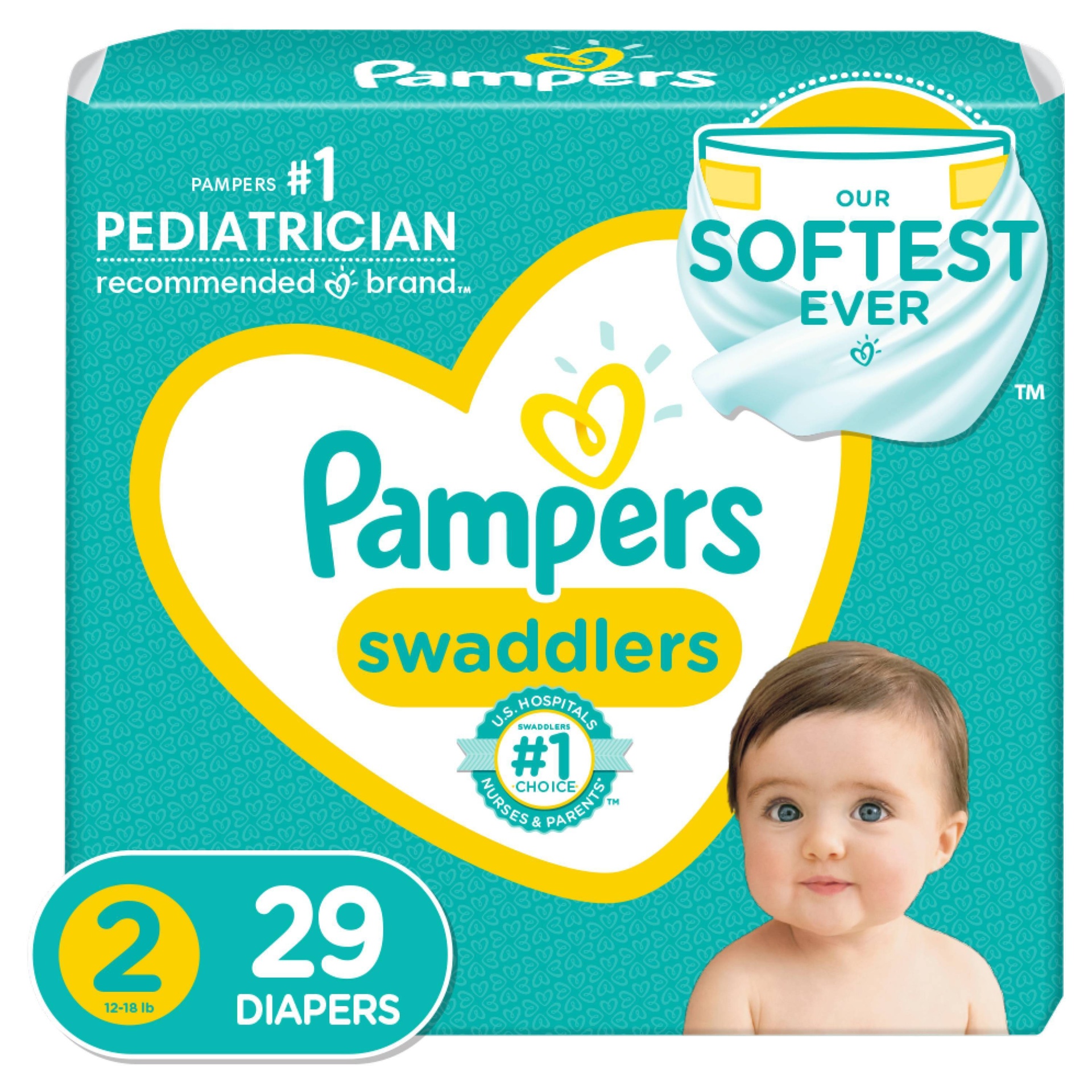 slide 1 of 2, Pampers Swaddlers Size 2 Diapers, 29 ct