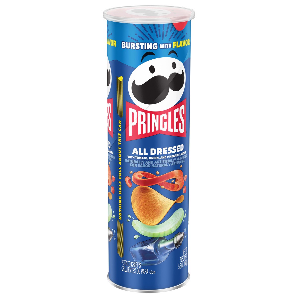 slide 1 of 14, Pringles Potato Crisps Chips, Lunch Snacks, On-the-Go Snacks, All Dressed, 5.5oz Can, 1 Can, 5.5 oz