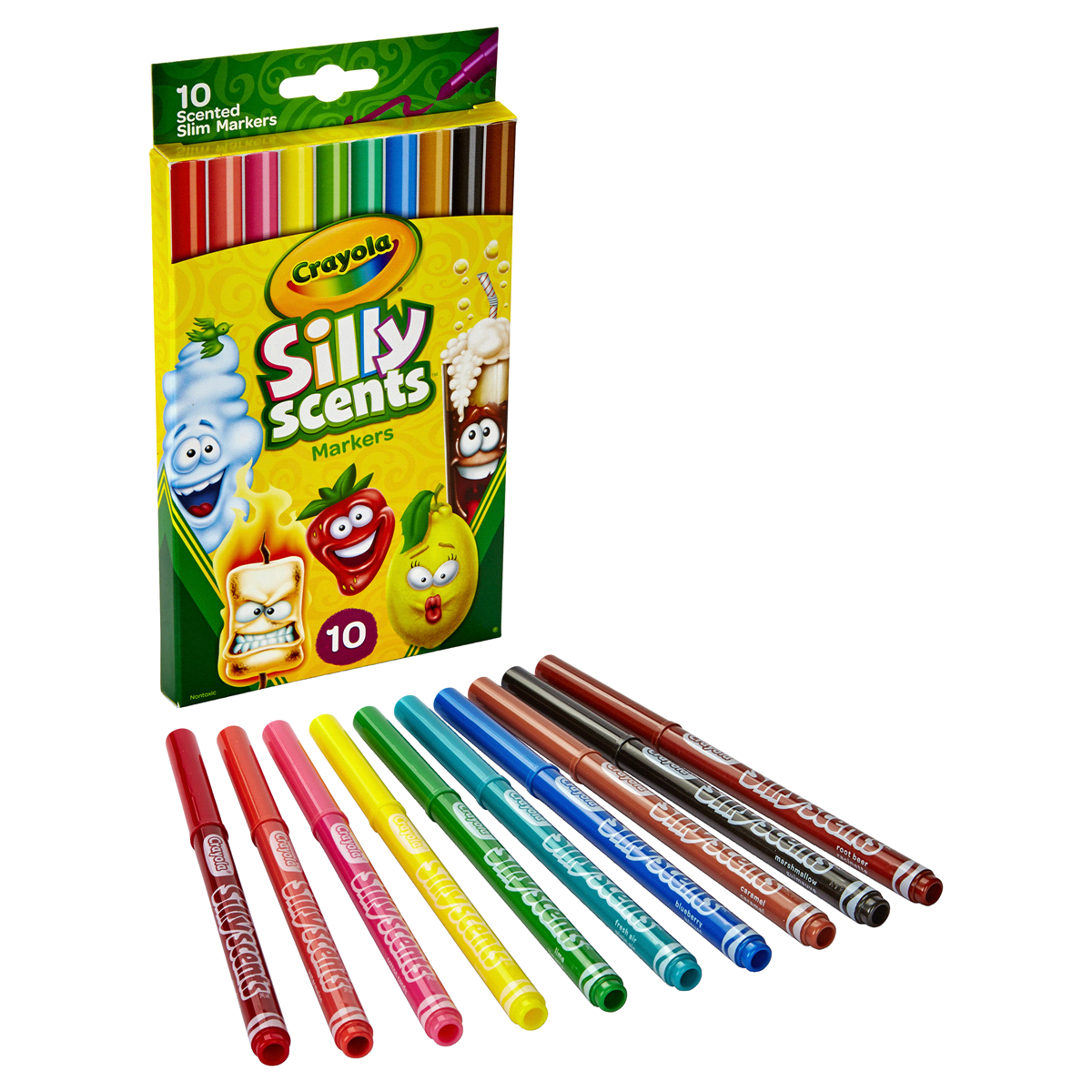 slide 3 of 7, Crayola Slim Fine Markers Silly Scents, 10 ct