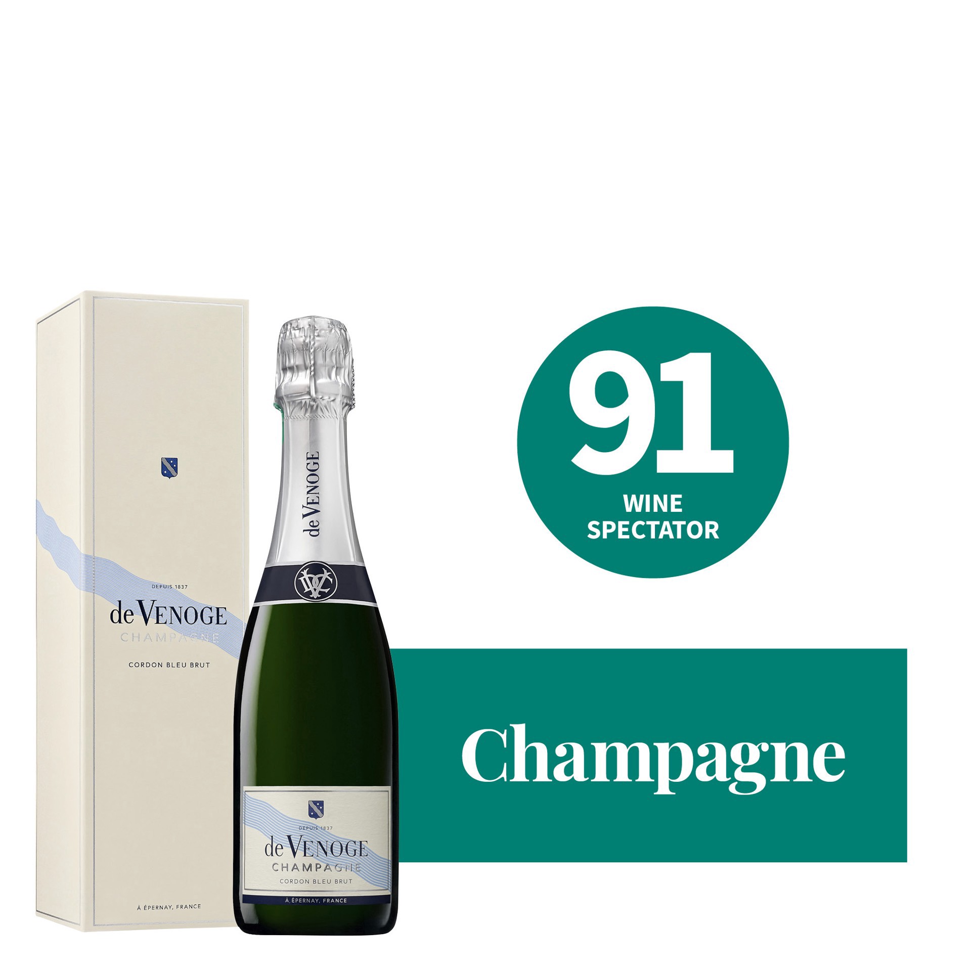 slide 1 of 1, De Venoge Cordon Bleu Brut Select, 375 ml
