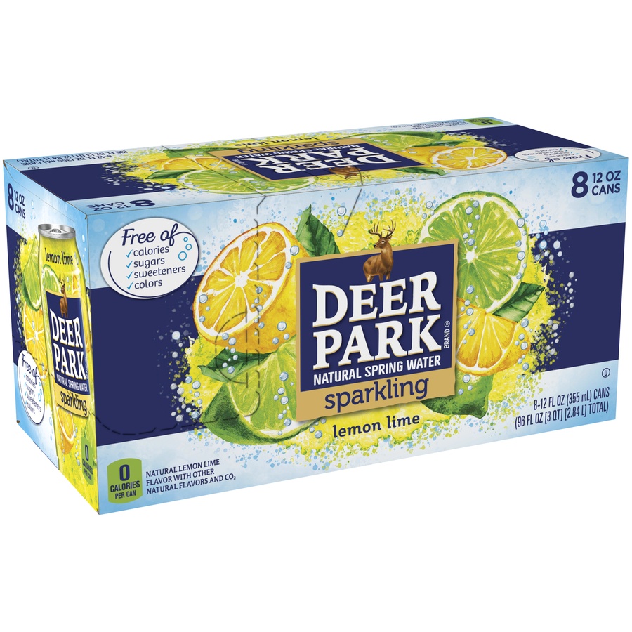 slide 1 of 3, Deer Park Lemon Lime Mineral Water, 8 ct; 12 fl oz