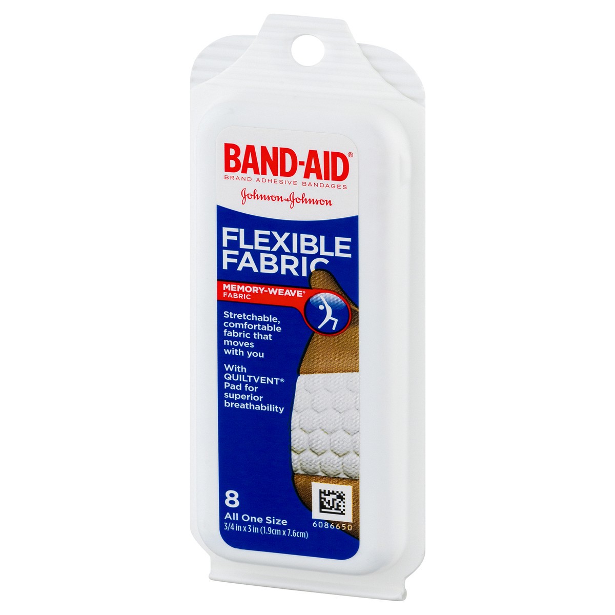 slide 2 of 7, BAND-AID Flexible Fabric Adhesive Bandages for Comfortable Flexible Protection & Wound Care of Minor Cuts & Scrapes, With Quilt-Aid Technology designed to Cushion Painful Wounds, All One Size, 8 ct, 8 ct
