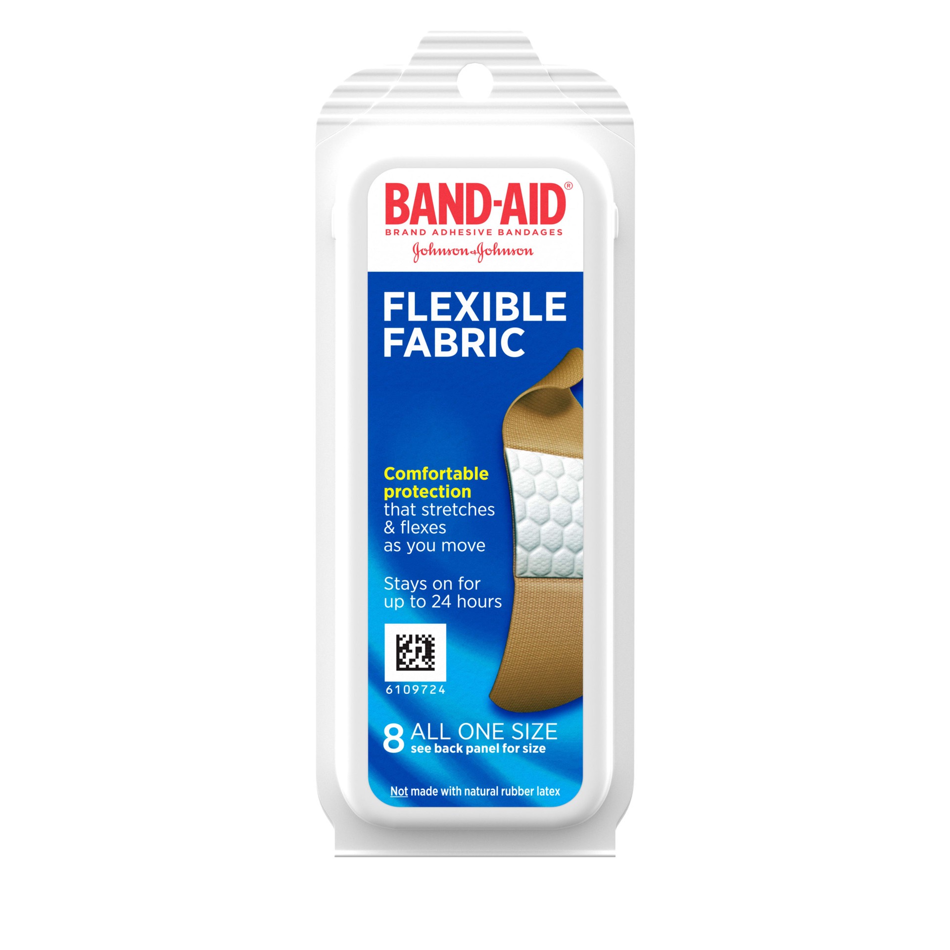 slide 1 of 7, BAND-AID Flexible Fabric Adhesive Bandages, All One Size, 8 ct, 8 ct