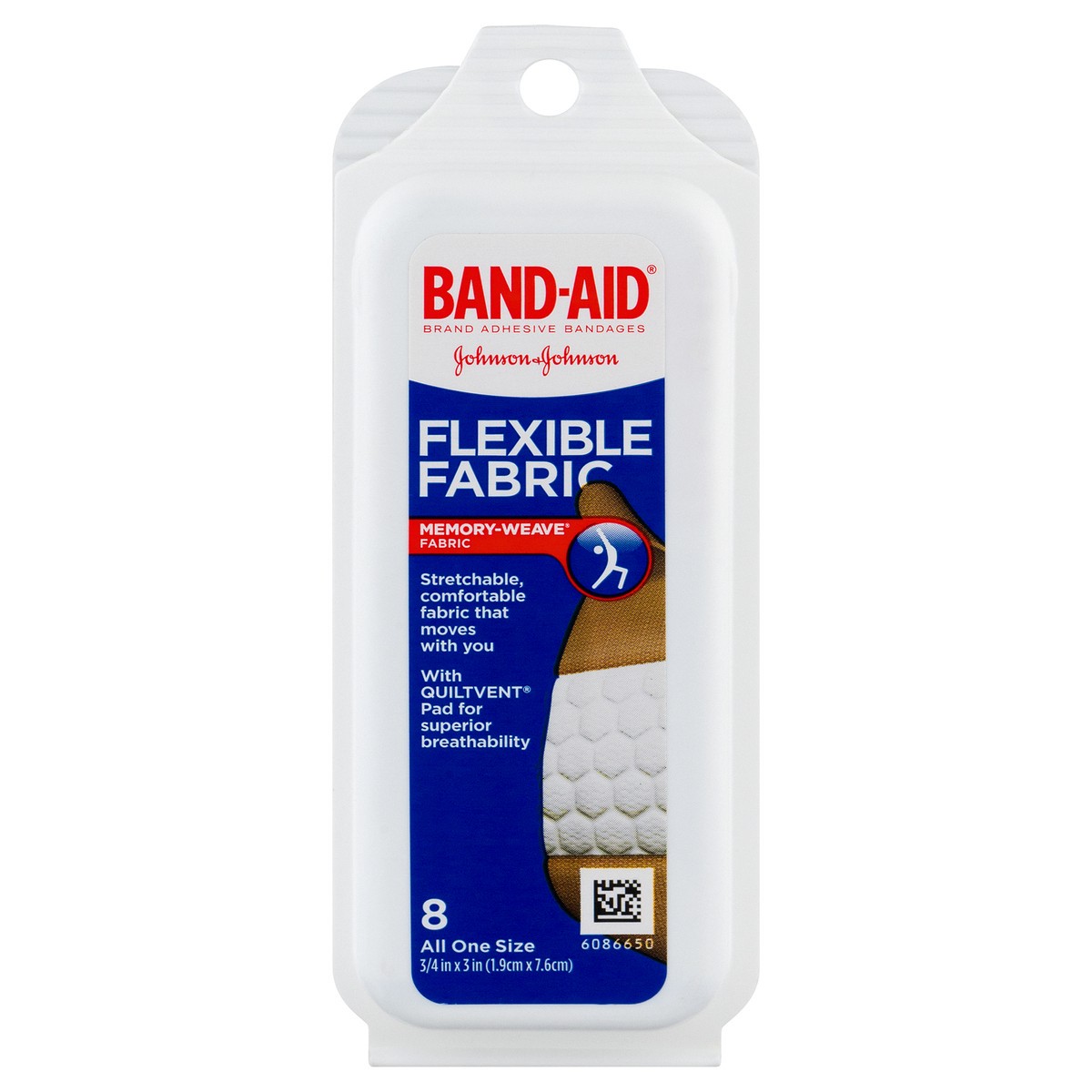 slide 1 of 7, BAND-AID Flexible Fabric Adhesive Bandages for Comfortable Flexible Protection & Wound Care of Minor Cuts & Scrapes, With Quilt-Aid Technology designed to Cushion Painful Wounds, All One Size, 8 ct, 8 ct