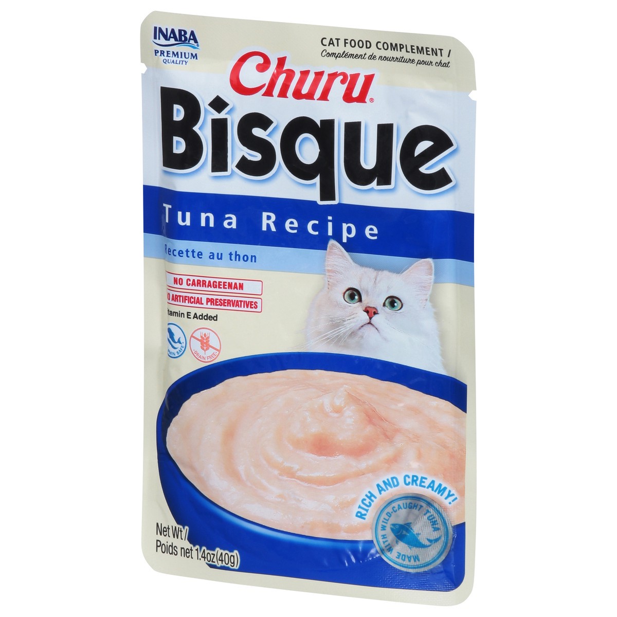 slide 7 of 16, Inaba Churu Bisque for Cats, Creamy Lickable Purée Side Dish with Vitamin E, 1.4 Ounces, Tuna Recipe, 1 ct