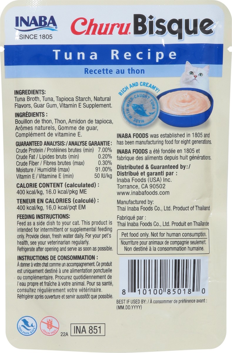slide 8 of 16, Inaba Churu Bisque for Cats, Creamy Lickable Purée Side Dish with Vitamin E, 1.4 Ounces, Tuna Recipe, 1 ct