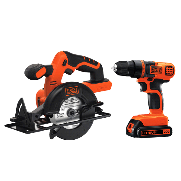 slide 1 of 1, Black & Decker 20V MAX Lithium Ion Drill/Driver, Circular Saw Combo Kit, 1 ct