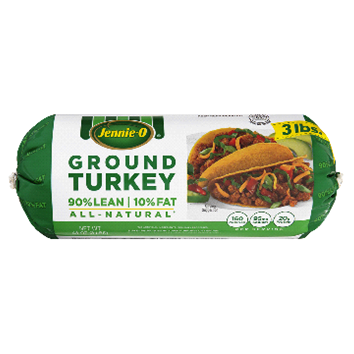 Jennie-O JENNIE-O Ground Turkey 90% Lean / 10% Fat - 3 Lb. Chub 48 Oz ...