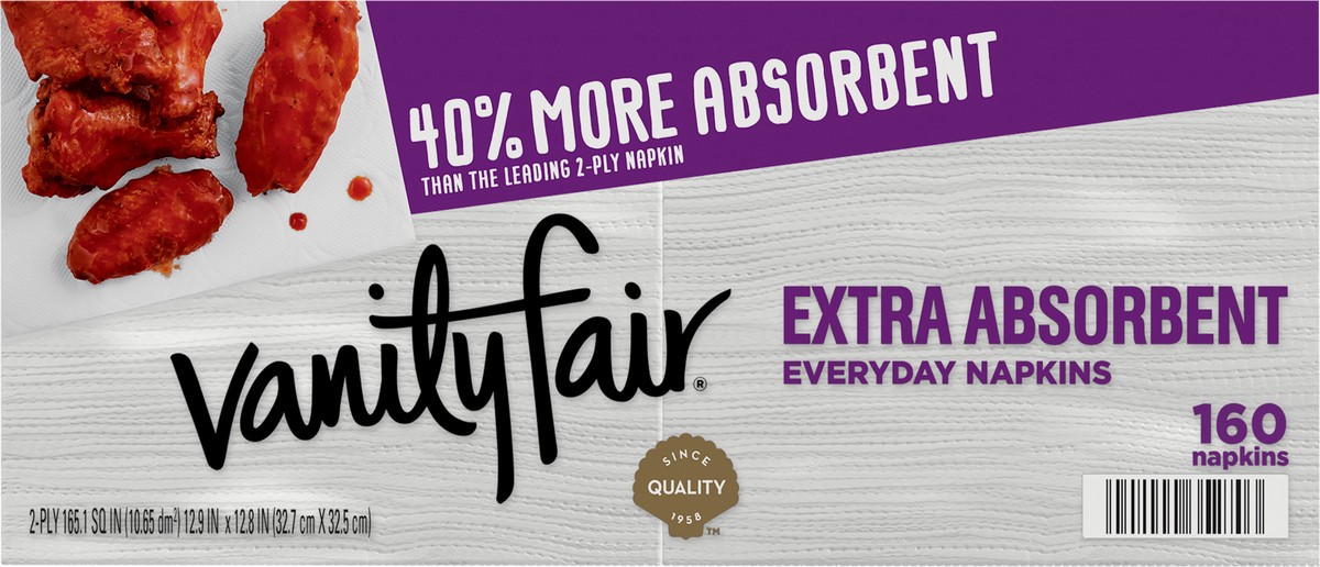 slide 3 of 7, Vanity Fair Extra Absorbent Paper Napkins, 160 Count, 160 ct