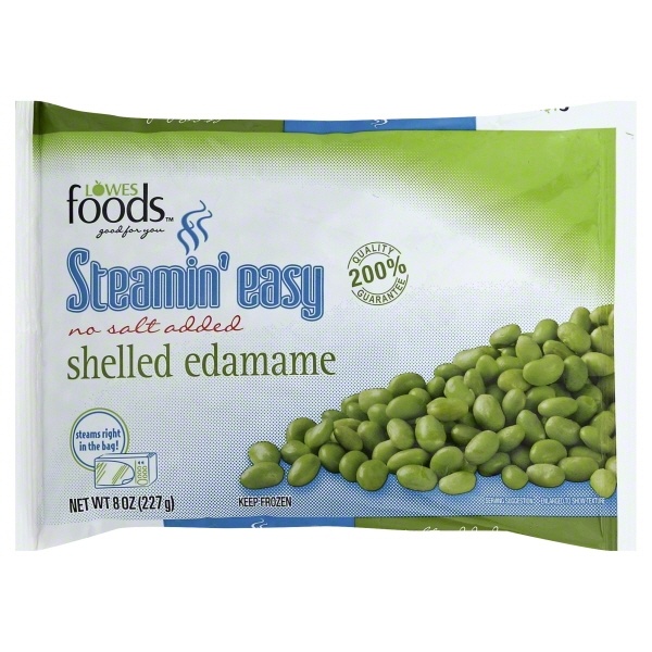 slide 1 of 1, Lowes Foods Steamed Edamame Shelled, 8 oz