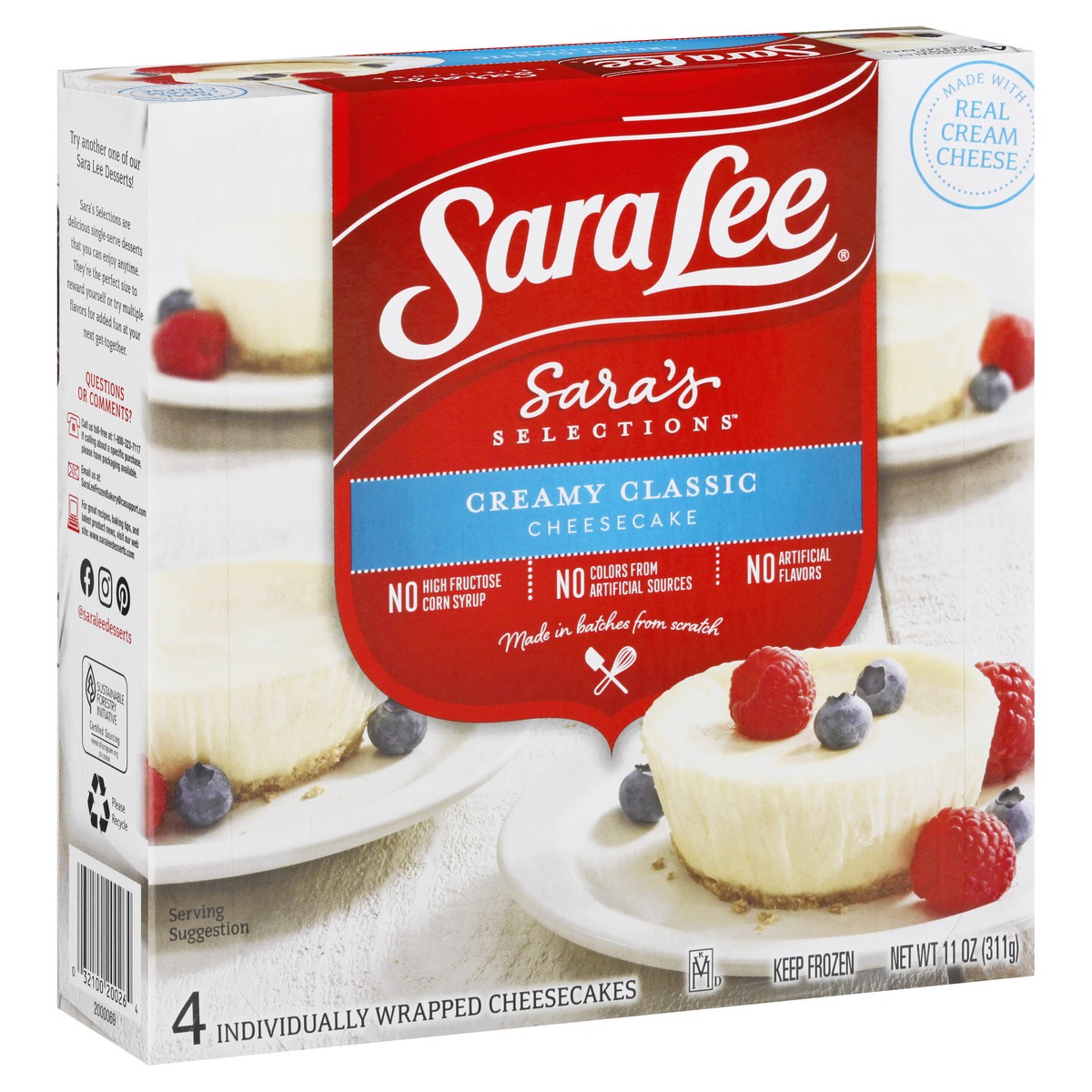 slide 3 of 12, Sara Lee Sara's Selections Creamy Classic Cheesecake 4 ea, 4 ct