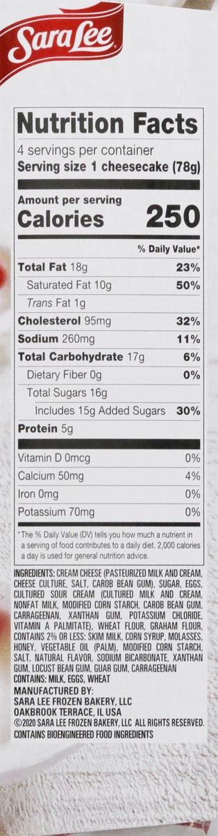 slide 7 of 12, Sara Lee Sara's Selections Creamy Classic Cheesecake 4 ea, 4 ct