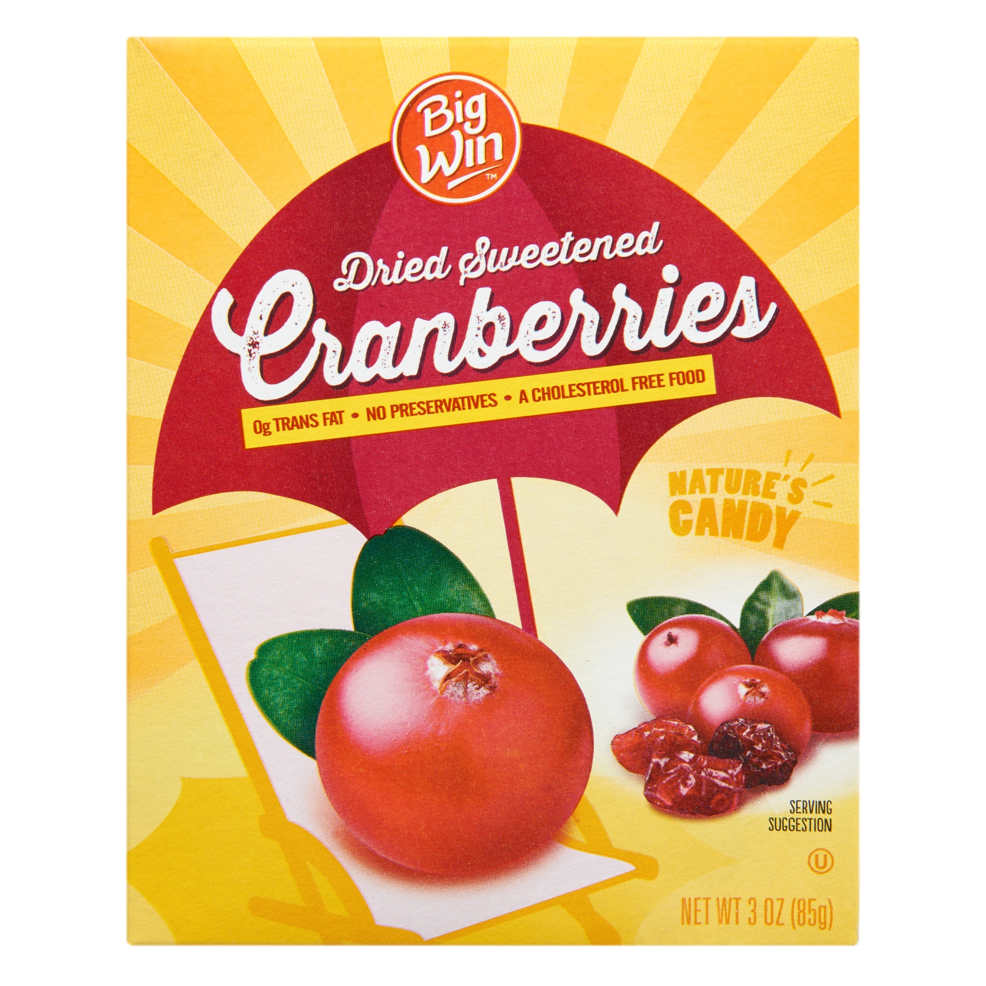 slide 1 of 4, Big Win Dried Sweetened Cranberries, 3 oz