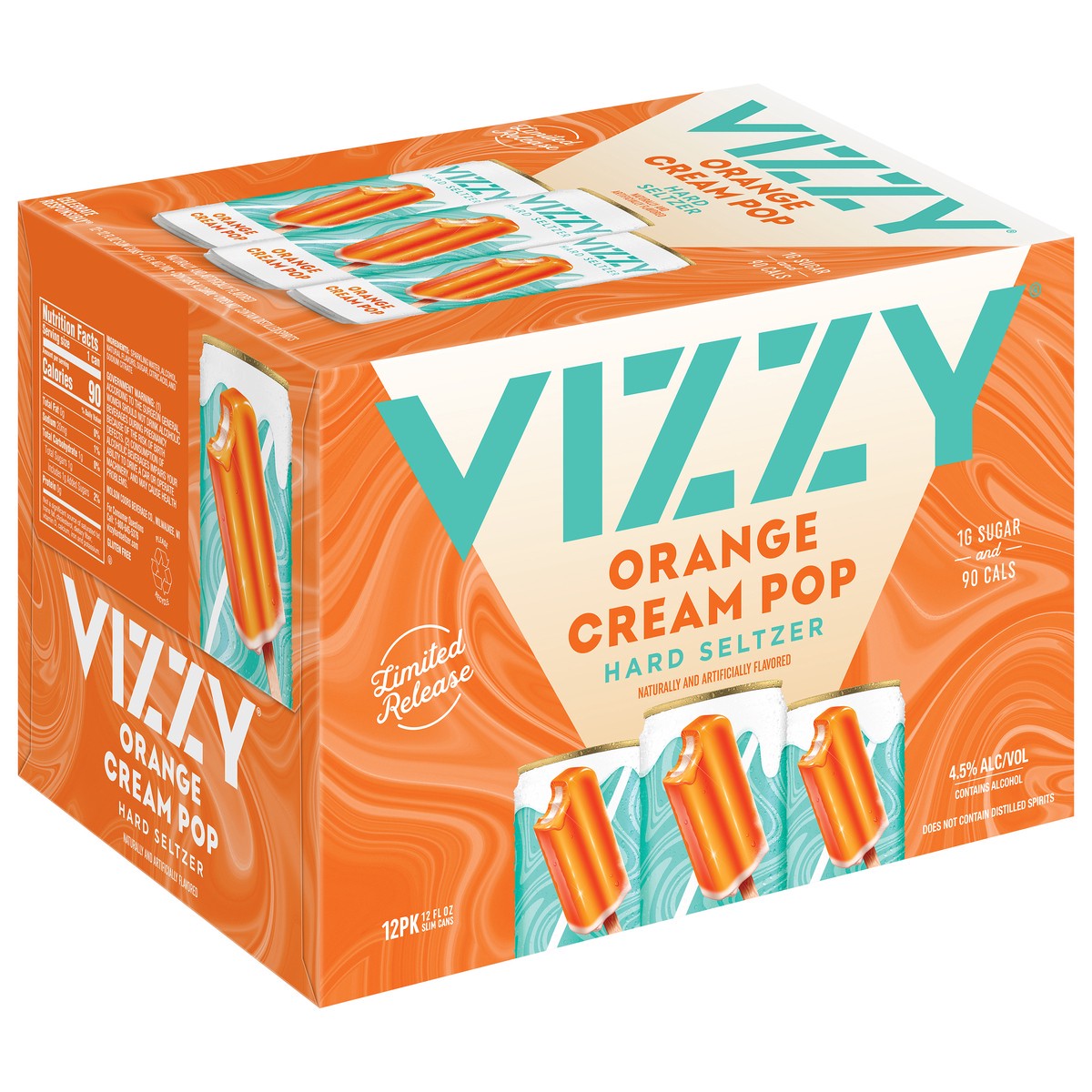 slide 2 of 9, Vizzy Orange Cream Pop Hard Seltzer 12 - 12 fl oz Cans, 12 ct; 12 oz