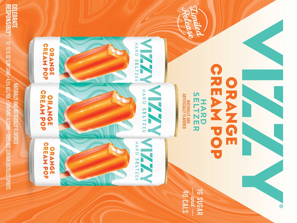 slide 4 of 9, Vizzy Orange Cream Pop Hard Seltzer 12 - 12 fl oz Cans, 12 ct; 12 oz