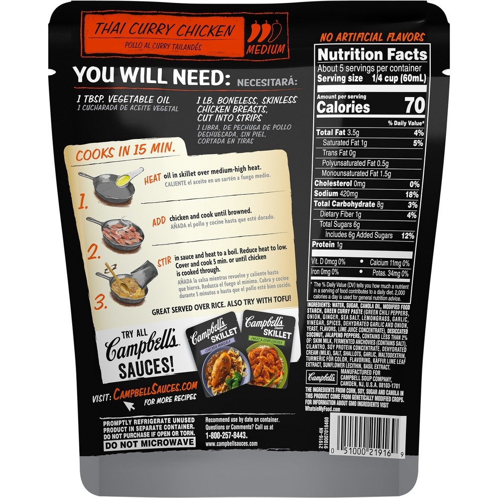 Campbell's Sauces Skillet Thai Curry Chicken 11 oz Shipt