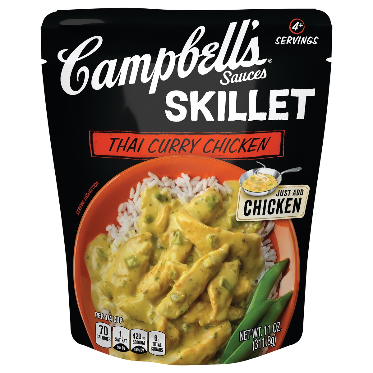 slide 1 of 6, Campbell's Cooking Sauces, Spicy Thai Curry, 11 Oz Pouch, 11 oz